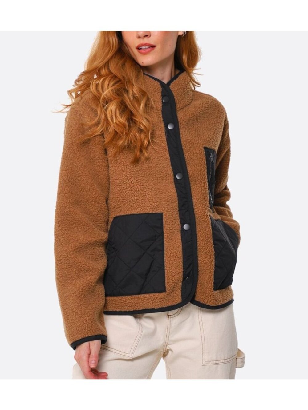 RAILS Lorna Fleece Teddy Jacket Camel Size XS